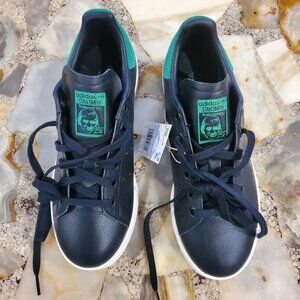 ADIDAS OG STAN SMITH Men's Sz 5 Black/Green Suede Leather Sneakers NWT